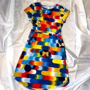 Disney Minnie Mouse Lula Roe Colorful Casual Girls Size Y 12 Dress